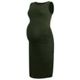 thumbnail image 2 of Women's Ruched Maternity Dress Clothes Sleeveless Bodycon Dress, 2 of 5