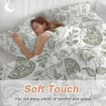thumbnail image 4 of 3 Piece Boho Sage Green Floral Duvet Cover Set Queen Size,Microfiber Comforter/Quilt Cover with Corner Ties and 2 Pillowcases,Vintage Farmhouse Paisley Plant All Season Bedding with Zipper Closure, 4 of 8