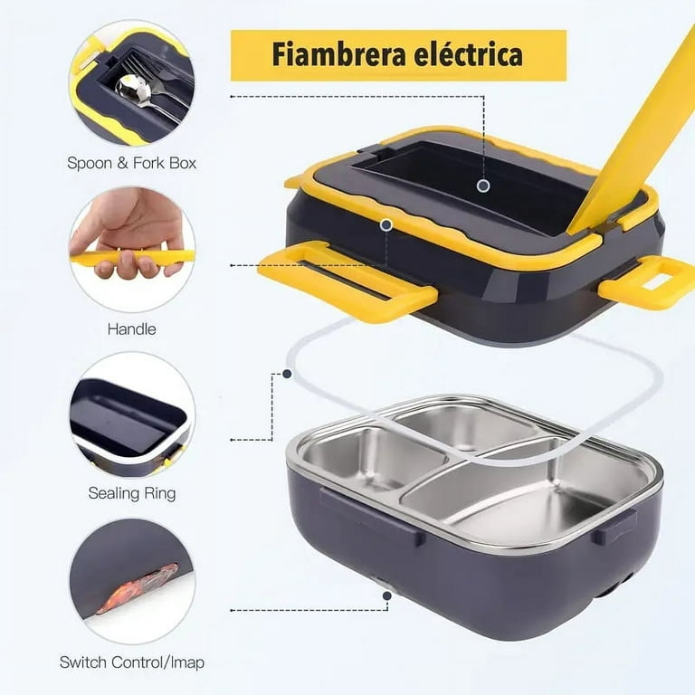VANEME Electric Lunch Box, 3 in 1 Heated Lunch Box for Adults, Portable  Food Warmer for