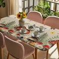 thumbnail image 3 of Spring Mushrooms Table Cloths for 5 Foot Rectangle Tables, Farmhouse Pastoral Botanical Rustic Patio Waterproof Elastic Fitted Tablecloths, Washable Rectangular Table Cover for Camping, 3 of 8
