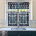 thumbnail image 3 of Kitchen Curtains 36 Inch Short - 3 Panel Set, Nautical Anchor Lighthouse Coastal Design, Rod Pocket Window Curtain for Beach House, Marine Ocean Wave Pattern, Easy Wash, 3 of 6