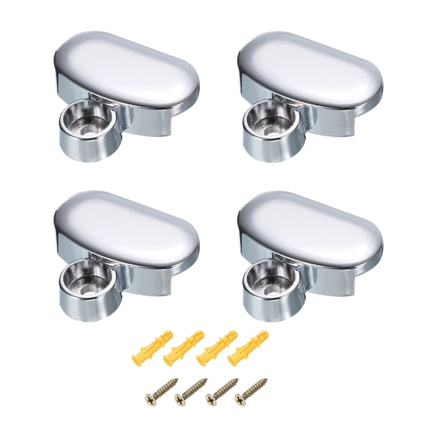 Clips para espejo, 4 piezas - Clips de soporte para espejo ovalado de aleación de zinc, soportes para espejo de pared para espejo de 3-5 mm de grosor (plateado)