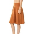 thumbnail image 4 of Zenana Women & Plus Fold Over Banded Waist A-Line Flared Knee Length Midi Skirt, 4 of 5