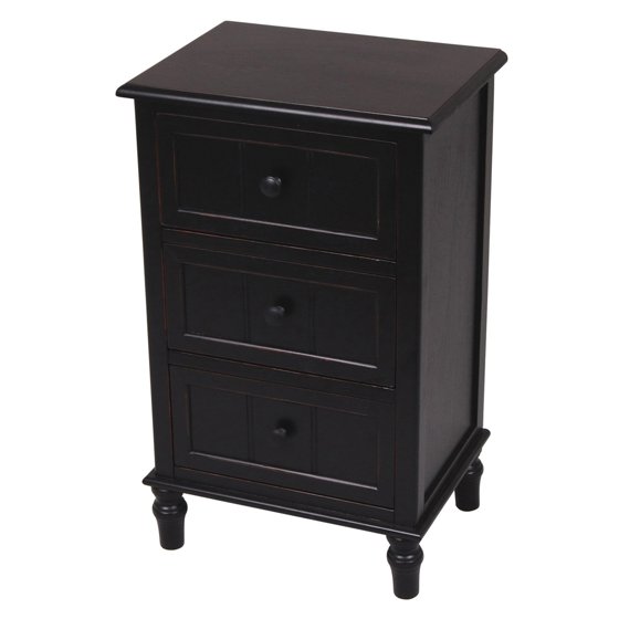 3Drawer End Table, Black