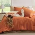 thumbnail image 3 of Cozy Comfort King Size Comforter Set Burnt Orange, 7 Pieces Lightweight King Bedding Sets Boho with Comforter, Sheets, Pillowcases & Shams, 3 of 6