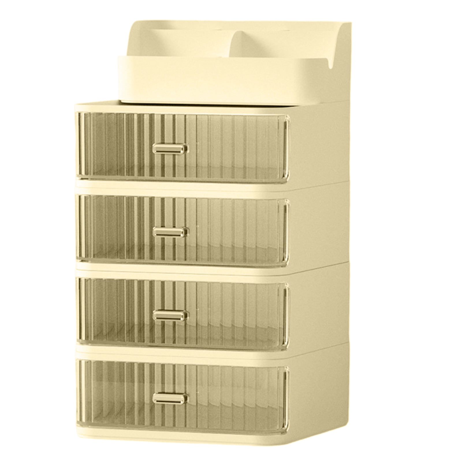 Multipurpose Desktop Organiser Trays with Clear Drawer Stackable Plastic Storage Box Container For Cosmetics Pens Marker