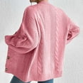 thumbnail image 3 of Women Cardigan Knit Button Up Light Pink Sweaters for Women Cozy Cardigans Fall Fashion Women Fashion, 3 of 5