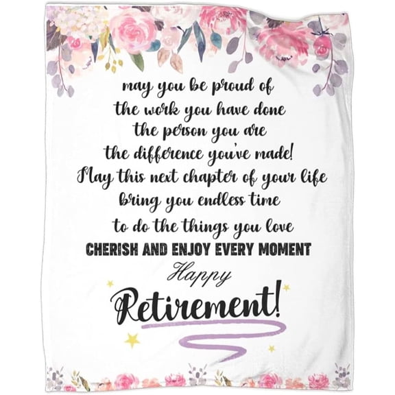 Retirement Gifts Retirement Blanket Retired Throw Floral Blankets for Boss Coworker Friend Farewell Gifts 50X60 in