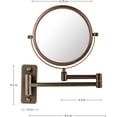 thumbnail image 6 of Ovente 7" Wall Mount Makeup Mirror, 1X & 7X Magnifier, Adjustable Spinning Double Sided Round Reflection, Extend, Retractable & Folding Arm, Bathroom & Vanity Décor, Antique Bronze MNLFW70ABZ1X7X, 6 of 9