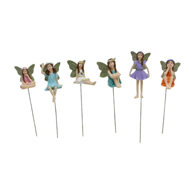 6 piezas Figuras de duendes en miniatura, estatuas de ángeles pequeños Figura Signos de jardín accesorios para jardín de hadas para de patio
