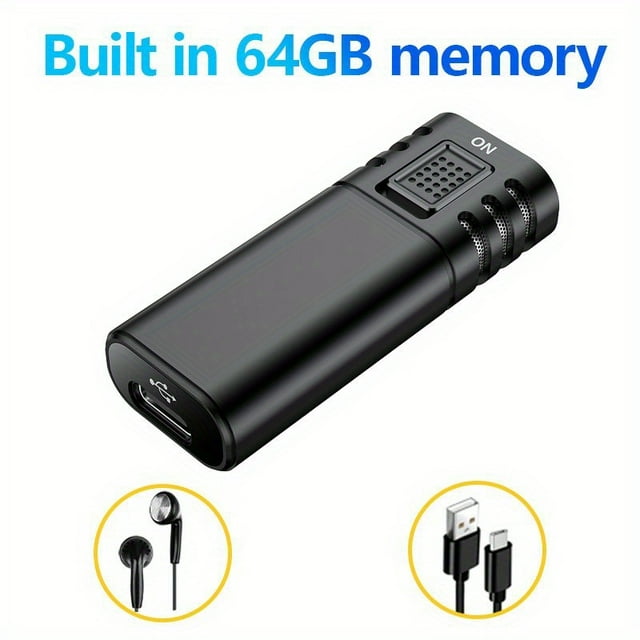 Digital Voice Recorder with Noise Cancelling & Playback, USB Portable Recorder for Lectures Meetings