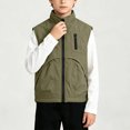thumbnail image 7 of JAJAHO Boys Full Zip Vest Kids Stand Collar Lightweight Sleeveless Jacket Fall Outwear 3-12 Years, 7 of 7