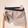 thumbnail image 2 of IWRICH Men' Ice Silk Briefs Striped Boxer Briefs Short Breathable Underwear Plus Size Loose Underpants Khaki XXXL, 2 of 3