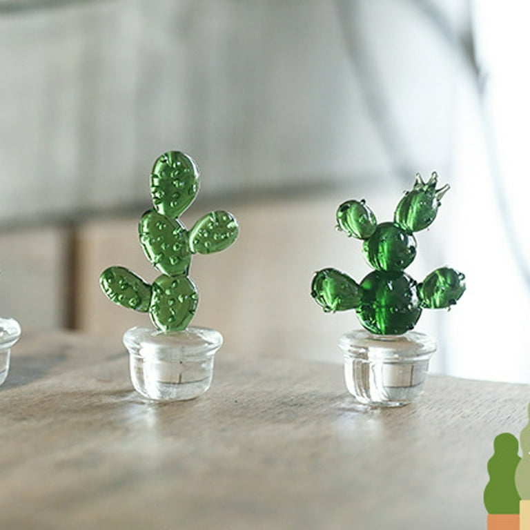 Home Decoration Simulation Cactus Figurines Ceramic Miniature