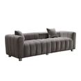 thumbnail image 7 of SZLIZCCC 87.4'' 3 Seater Velvet Sofa Loveseat , Piano key sofa Modern Bubble Upholstered Couch with 2 Pillows and Metal Feet for Living Room Gray, 7 of 7