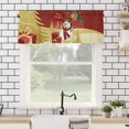 thumbnail image 4 of Winter Snowman with Scarf Valances for Windows Merry Christmas Tree Red Gift Leaf Rod Pocket Curtain Valance Window Treatment Short Curtains for Kitchen Living Room, 58"x16", 4 of 5