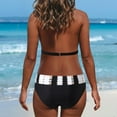 thumbnail image 6 of Sngxgn Women's Bikini Sets Two Piece Swimsuit High Waisted V Neck Swimwear Back Tie(White,XL), 6 of 8