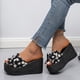 thumbnail image 2 of Amzcrzy Zapatos de mujer,Zapatos de mujer,Zapatillas de mujer, Sandalias con lazo y flores de boca de pez para mujer, cómodas zapatillas de suela gruesa Sandalias Mujer Zapatillas De Casa, 2 of 9