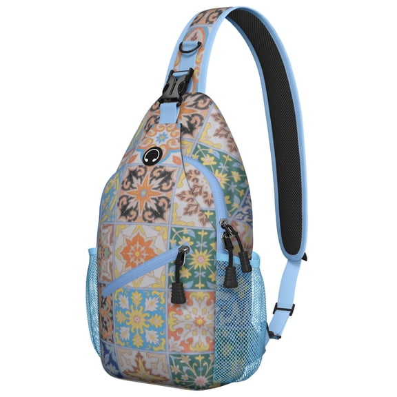 Crossbody Sling Bag Bohemian Tribal Hiking Sling Backpack Backpack Purse for Men Women