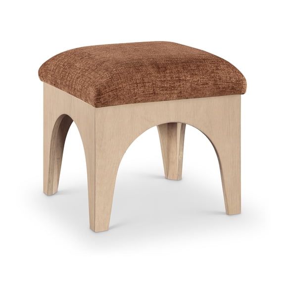 Meridian Furniture Lawson Cognac Chenille Fabric Ottoman