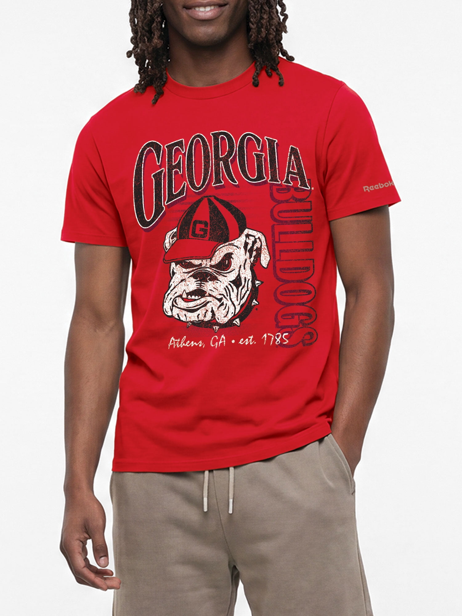 Georgia Bulldogs Reebok Mens Crew Neck Short Sleeve T-Shirt