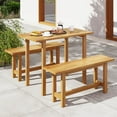 thumbnail image 5 of Costway 1 PCS Outdoor Teak Wood Bench 2-Person Loveseat Seating for Porch Patio Backyard, 5 of 9