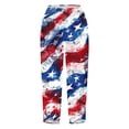 thumbnail image 5 of SELONE Womens Casual Capri Cargo Pants 4th of July Elastic Waist Wide Leg Capris Summer Pants Loose Star Stripe Outwear, 5 of 5