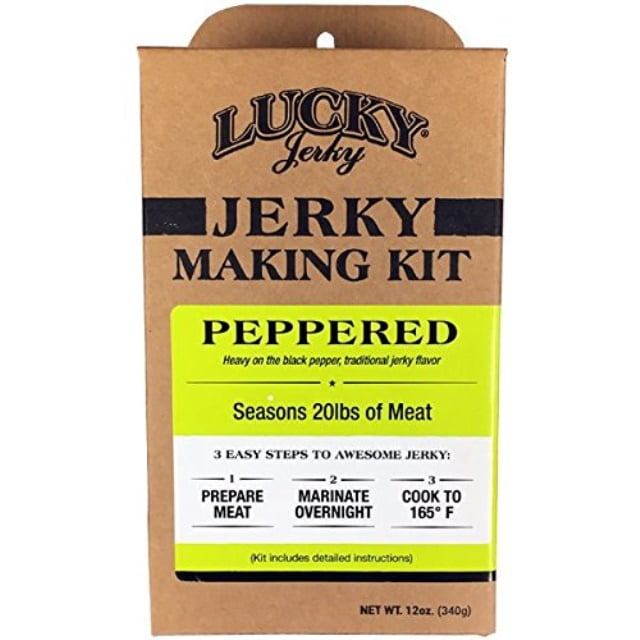 Lucky Beef Jerky Diy Peppered Seasoning Kits, 12 oz