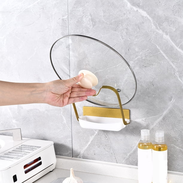 Estante De Cocina De Pared, Soporte Para Tapas De Ollas, Organizador De Platos, Escurridor De Utensilios, Para Puerta De Armario Y Pared, Amarillo