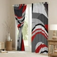 thumbnail image 3 of Feelyou Adult Abstract Geometric Curtains Pack of 2 (42x84 Each), Mid Century Minimalism Curtains Blackout, Grey Red Stripes Bedroom Curtains, Black Out Curtains Decor, 3 of 6