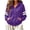 Purple, variant on LUVDA Stripe Sleeve Zip Up Hoodie for Women Athletic Sweatshirt with Kangaroo Pocket Casual Loose Fit Top