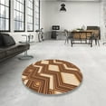 thumbnail image 3 of Ahgly Company Indoor Square Patterned Saddle Brown Area Rugs, 4' Square, 3 of 6
