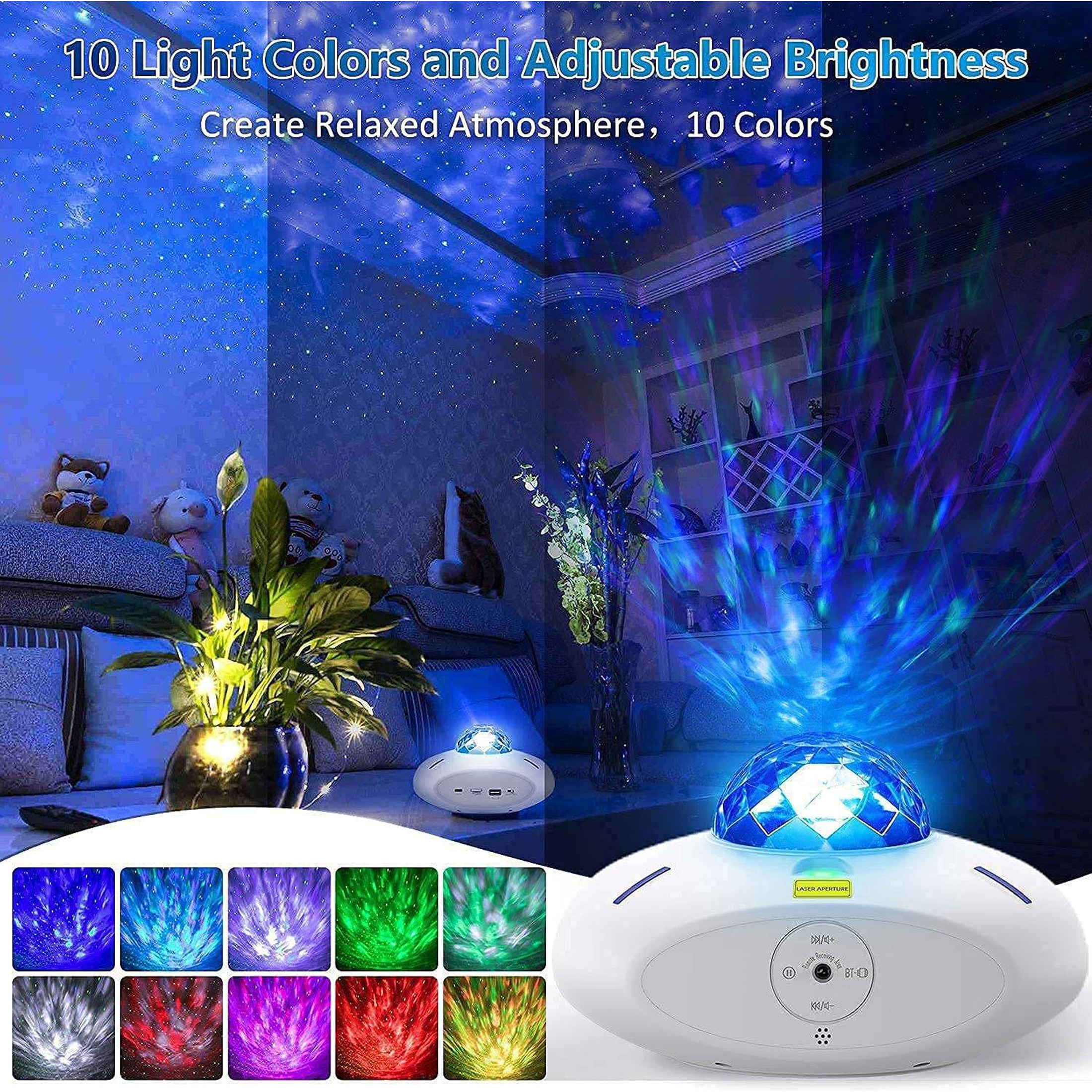 Flower Dance® Smart Led Starry Projector Beam Lights Triangle RGB Wifi Led Bedside Lamp for Baby Kids Plug in Night Light With Tuya App