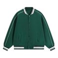 thumbnail image 2 of Blmnix Running Women Jacket with Pockets Bomber Athletic Jacket Women Cocoon Raincoats Green Long Sleeve Button Mid-Length Jackets for Women Trendy, 2 of 8