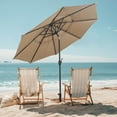 thumbnail image 2 of Costway 10 ft 3-tier Vented Patio Umbrella Large Market Table Umbrella Outdoor Sun Shade Brown, 2 of 10