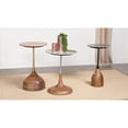 thumbnail image 3 of Pemberly Row Contemporary Round Marble Top Side Table in Peach and Brown, 3 of 6