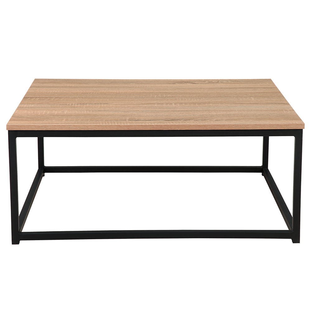 Vintage Coffee Table with Metal Frame Rectangular Cocktail Table for Living Room, Oak Walmart