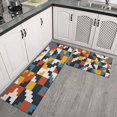 thumbnail image 3 of Kitchen Rugs and Mats Non Skid Washable Abstract Geometric` Kitchen Mat and Rug Set,Floor Cushion Waterproof Rug,Rubber Backed Area Rugs for Kitchen Laundry, 3 of 7