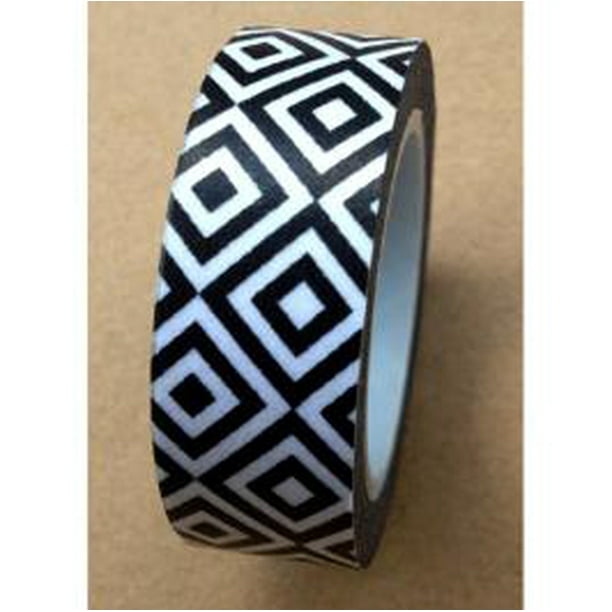 Love My Tapes Washi Tape 15mmX10mBlack & White Geometric Diamonds