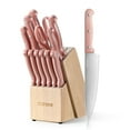 thumbnail image 3 of Carote 14 Pcs Knife Set with Wooden Block Stainless Steel Knives with Ergonomic Handle, Forged, 3 of 9