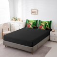 thumbnail image 4 of Leopard Rose Bed in a Bag Twin 7 Pieces,Abstract Green Ombre Comforter Set Reversible Cheetah Print Floral Design,Ultra Soft & Breathable Bedding Sets with Comforter,Sheets,Pillowcases & Shams, 4 of 5