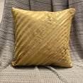 thumbnail image 5 of Gold Throw Pillows Cover Couch, Metallic Stripes Textured Pintucks Pillows Cover, 14x14 inch (35x35 cm) Pillow Case, Square Silk Pillowcase, Striped, Modern - Unfolding Gold Copper, 5 of 10