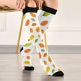thumbnail image 5 of FORMRS Womens Knee High Socks Casual Long Thick Travel Daily Wear, 2 Pairs, Yellow Leaves, 5 of 6
