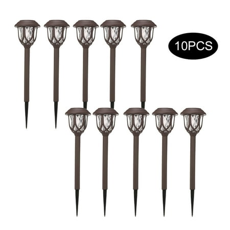 High Lumen Solar Post Lights 10 Pcs Solar Pathway Lights Solar Powered LED Garden Lights Outdoor Super Bright High Lumen Lawn Lamp ()