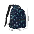 thumbnail image 2 of Uemuo Ice Blue Starfish and Jellyfish Printed Student Durable Water-resistant Backpack,Travel Backpack,Outdoor Activities Backpack, Laptop Backpack, Multi-compartment Backpack, 2 of 5