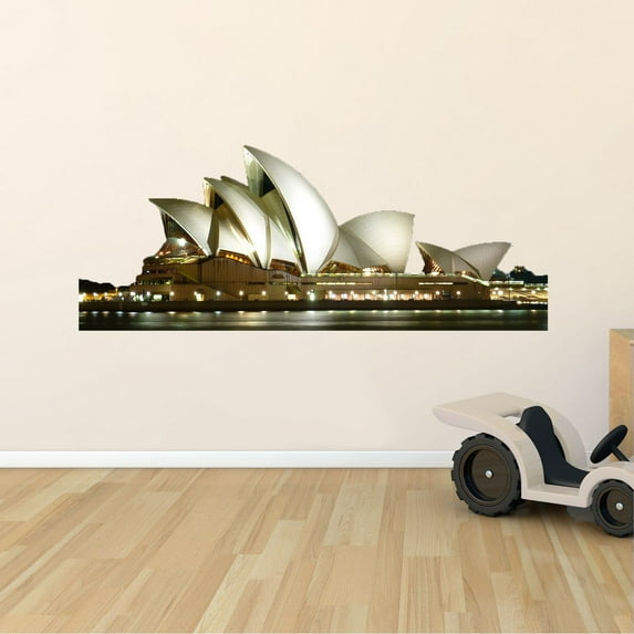 Vinyl Home Sydney Opera House Decor Adhesive Wall Art Decal Design - 10" x 20" Kids Bedroom Living Room Australia's Tourist Spot Performing Arts Center Stage Removable Wall Decoration Sticker
