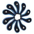 thumbnail image 3 of Almencla 10 Pieces Colorful Golf Iron Headcover Set Golf Club Head Cover Sticky Protector Blue and Black Edge, 3 of 8