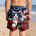 thumbnail image 5 of Edvintorg Swimming Shorts for Boys 4Th Of July Printed Elastic Waisted Beach Shorts with Compression Liner Size 5-14, 5 of 9