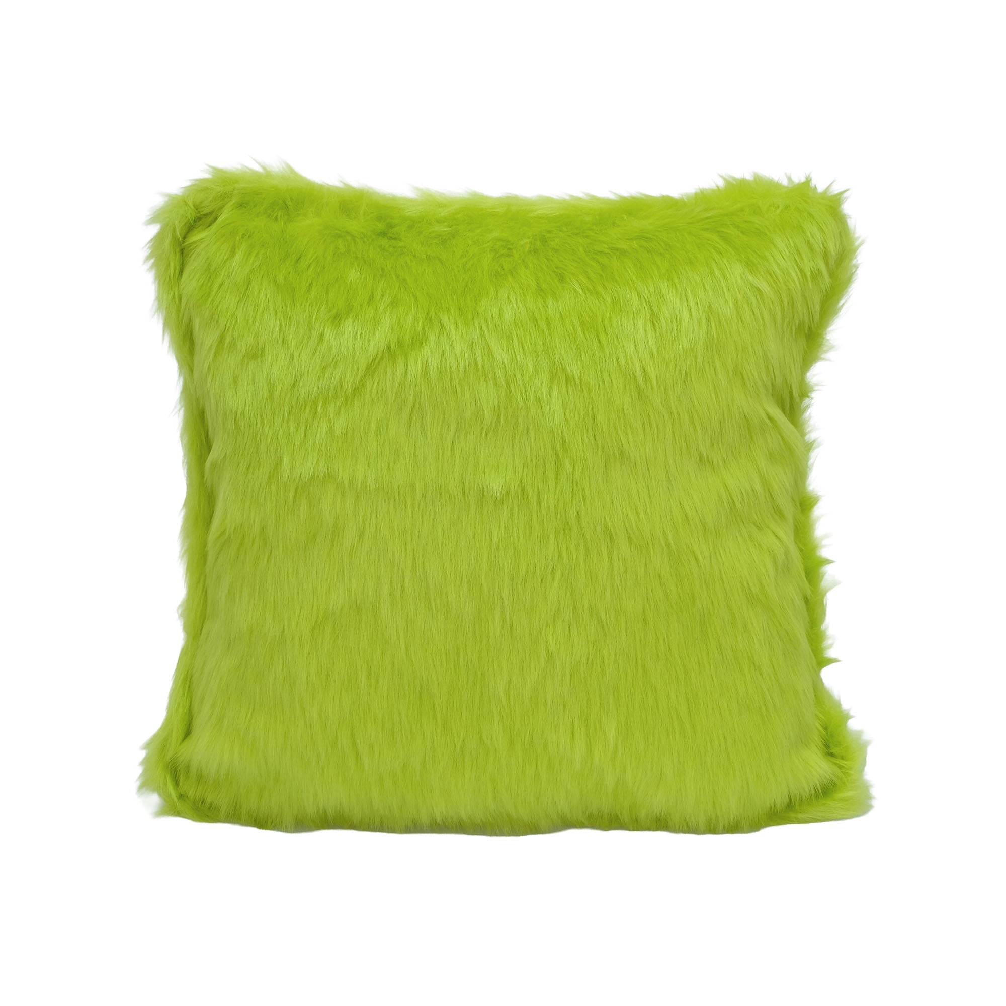 Dr. Seuss The Grinch Holiday Decorative Throw Pillow with Green Faux-Fur Trim and Ornament Design