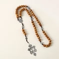 thumbnail image 4 of Giaone Catholic Rosary Necklace with Pardon Crucifix Medals Wood Beads Chain Prayer Necklace for Religious Christians Worship, 4 of 13